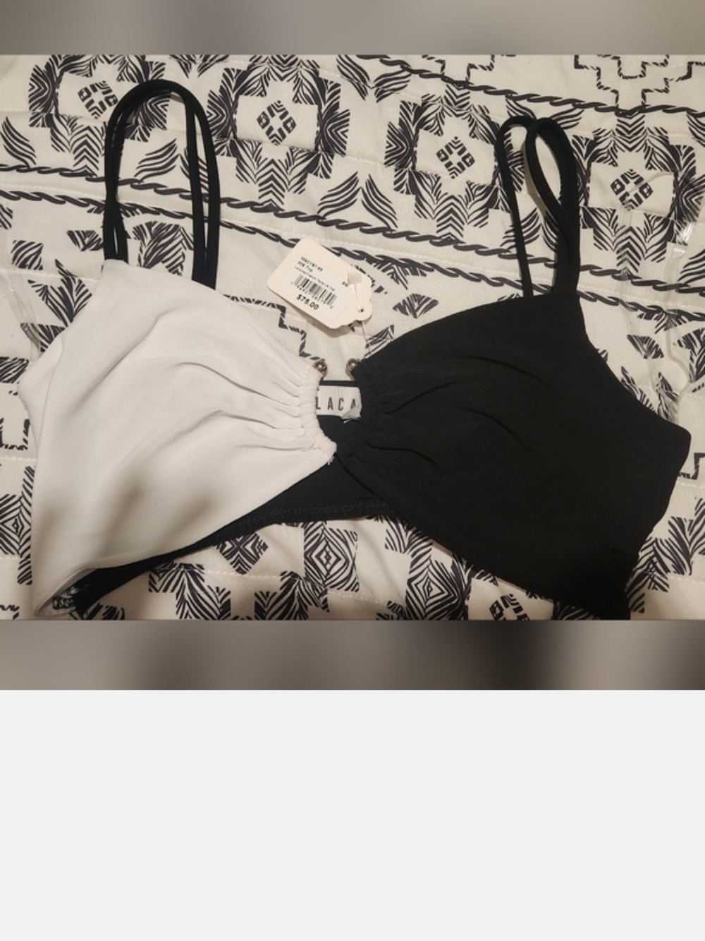 LACAUSA Two-Tone Black and White Bikini